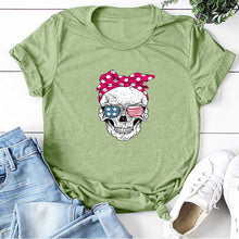 Load image into Gallery viewer, Hillbilly Funny Skull Punk T Shirt Women Fashion Casual Short Sleeve Sun Flowers Tshirts Chemise Femme Tops Mujer Verano 2019
