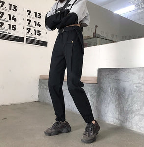 Hot Big Pockets Cargo pants women High Waist Loose Streetwear pants Baggy Tactical Trouser hip hop high quality joggers pants