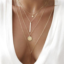 Load image into Gallery viewer, 2019 Fashion Sequins Multi Layer long Necklaces Pendant Bohemian Pendant Necklace for Women Bijoux Jewelry Accessories
