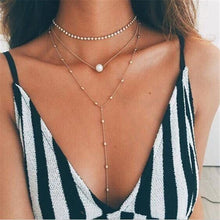 Load image into Gallery viewer, 2019 Fashion Sequins Multi Layer long Necklaces Pendant Bohemian Pendant Necklace for Women Bijoux Jewelry Accessories
