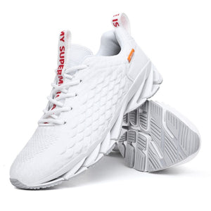 2020 Spring New Fish Scale Blade Casual Lace-up  Comfortable Running Men Breathable Gym Fly Woven Mesh Fashion  Shoes Sneakers