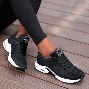 Fashion Women Lightweight Sneakers Air Cushion Ladies Trainers Basket Tenis Casual White Platform Sneakers Breathable Comfort